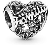 Pandora Momentos Mujeres Sterling Silver Family Heart Bracelet Charm