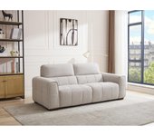 Vente-unique - Sofá de 3 plazas de tela gris claro SAVATO