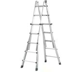 Escalera Telescópica Wolfpack Aluminio 5+5 Peldaños Plegable Transportable