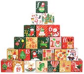 24PCS Xmas Gifts Christmas Advent Calendar Boxes 24 Days Christmas Countdown Calendar Cardboard Number Gift Boxes