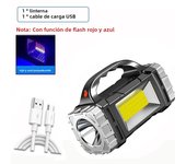 High Power Rechargeable LED Flashlight Multifunctional Portable Light with Side Light Waterproof Multiple Lighting Modes