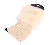 1 Pair Women Winter Autumn Leg Warmers Lady Crochet Knit Fur Trim Leg Boat Socks Thick Women Cuffs Toppers Boot Socks New