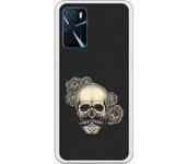 Funda compatible con Oppo A16 - tatoo calavera dotwork