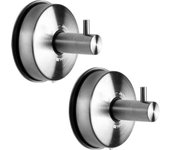 Gancho Ventosa para Toalla Toallero Con Ventosa Para Baño Cocina Colgador De Pared Sin Taladro Gancho De Pared Con Percha Accesorios De Baño Inoxidable Acabado Cepillado, 2 Piezas