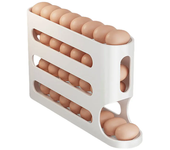 Egg Rack 4 Layers Automatic Scrolling Large Capacity Kitchen Rolling Eggs Container Rolling Eggs Dispenser for Fridge Countertop