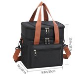 Bolsa de almuerzo cruzada de moda con aislamiento grueso y gran capacidad para uso comercial.