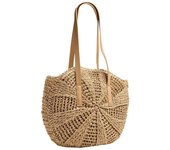 PCLONA ROUND SHOPPER Nature Cognac
