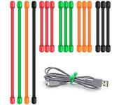 twist ties 16 Pack Silicone Cable Ties Multipurpose Reusable Rubber Cord Organizer for Cable Management (3 inch, 6 inch)
