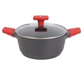 Suinga Cacerola 28 Cm Antiadherente con Tapa de Cristal y Asas de Silicona
