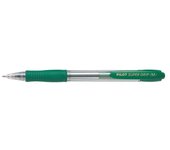 Pilot Bolígrafo Retractil Supergrip - Punta Redonda 1.0mm - Trazo 0.4mm - Tinta de Aceite - Grip Ergonomico - Verde (12 Uds)
