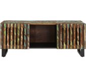 vidaXL Mesa de centro de madera maciza de acacia 100x55x40 cm Marrón, Multicolor, Mesita de Salón o Comedor o Auxiliar Mesa de Café Meuble Salón