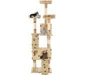 Rascador para Gatos Poste de SIAL 170 cm Huellas beige