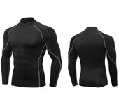 Men's Workout Compression Shirt Turtleneck Long Sleeve Rash Guard Gym Base Layer Athletic Undershirt Gear Sports Shirt