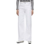 Pantalón vaquero Vila Emma blanco wide leg para mujer