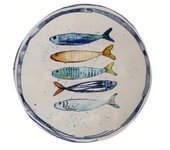Plato Hondo La Mediterránea Iberica Peixe ø 21 x 5 cm con dibujo pez porcelana Apto para microondas y lavavajillas