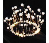 Artificial Pearl Crown Cake Topper Faux Pearl Topper Shiny Happy Birthday Cake Decoration for Birthday Party Decor Supplies