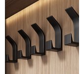 5 ganchos adhesivos de pared, ganchos para colgar sin taladrar, gancho para toallas de puerta, perchas adhesivas para baño, dormitorio, cocina, aluminio, negro