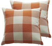 Fundas de cojín de lino y poliéster con Cuadros de búpalo de Granja para decoración del Hogar en otoño Cuadros Naranjas