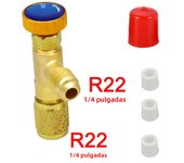 Air Conditioner Refrigerant Safety Valve, for R410A & R22, 1/4" & 5/16" Hand Tool Parts, Refrigeration Inflator Adapter