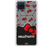 Funda original compatible con Samsung Galaxy A12 5G - Hello Kitty Cubos B/W