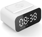 Reloj despertador Digital 3 en 1 con Carga inalavoz, Altavoz con Cargador LED, Altavoz Bluetooth con Pantalla LED, Reloj con Alarma y Altavoz para el hogar, La Oficina y el Exterior