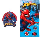 SPIDERMAN GORRA DE NINO CON TOALLA POLYESTER PARA PLAY 70*140CM-MARVEL