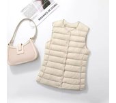 Plus Size Women's Collarless V-neck Liner Down Vest Lightweight 2024 New Down Jacket Waistcoat Warm Jacket Thin Vest