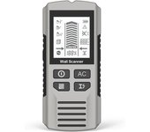 Detector de metales y paredes portátil multifuncional - Escáner de alta sensibilidad para tuberías, cables y vigas | Pantalla LCD y alarmas sonoras | Decoración de interiores, uso profesional (batería no incluida) (rojo)