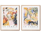 Set de 2 cuadros calidad premium con marco de madera - 30x40 cm o 50x70 cm - POSTER LAB