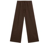 Women's Linen Flowing Crossover Kimono Shirt Trousers Set V-neck Long Sleeve Wrap Lace-up Vent Top Drawstring Wide Leg Pants Set