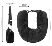 PORCHEDDU Funda de almohada de viaje rellenable para el cuello, Funda De Almohada portáthil, Bolsa de almacenamiento, cojín de avion, almohada de viaje con relleno Automático