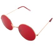 Gafas de Sol Hippie Retro Redondas Hombre Mujer Sunglasses UV 400  Rojo