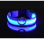 Collar para perros iluminado, collar con luz para perros recargable, collar para perros LED impermeable y 7 colores , Collar LED con iluminación ajustable para perros pequeños y medianos, azul