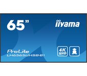 iiyama LH6565UHSB-B1 pantalla de señalización Diseño de quiosco 163,8 cm (64.5") LED Wifi 800 cd / m² 4K Ultra HD Negro Procesador incorporado Android 11 24/7