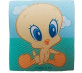 Parches Ropa Warner Bros – Parche Impreso Ropa – Animales – (licencia oficial) – Baby Looney Tunes – Tweety – Canario Piolín – Bebé – Tiernos – 6,8 x 7,6 cm. – Moda The Happy Patch