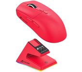 Superlight Ratón de Juego Inalámbrico con Muelle de Carga Magnética, Ultra Luz 56G,  Sensor, 26000 dpi, 2.4GHz/USB-C Cableado, 6 Botones Programables, para PC/Mac (Negro)