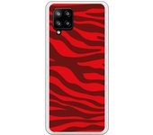 Funda compatible con Samsung A42 5G - Animal Print Zebra Rojo Granate