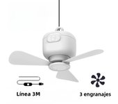 New USB Ceiling Fan 3 Gears Detachable Blade Portable Silent Indoor Cooling Outdoor Tent Camping Fan 3 Meter Line Control