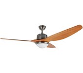 Ventilador de techo con luz Orbegozo CP 96160, 3 velocidades de ventilación, 3 aspas ABS look madera, mando a distancia, programable, 160 cm de diámetro, 85 W