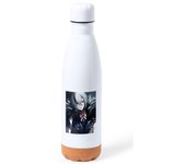 MERCHANDMANIA BIDON 750 ML ACERO INOXIDABLE CON ADORNO DE CORCHO personaje videojuego chica mujer siniestra rpg tapon seguridad botella