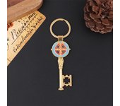 Religious Handmade San Benito Keychain For Men Women Dripping Oil St Benedict Key Shape Chain Accessories