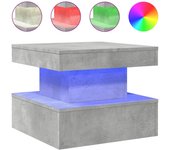 vidaXL Mesa de centro con luces LED 50x50x40 cm Blanco, Negro, Roble Sonoma Mesita de Salón o Comedor o Auxiliar Mesa de Café Meuble Salón
