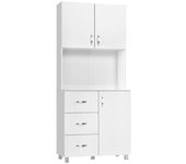 Alacena De Cocina De Melamina De Madera Homcom 80x39,5x183,5cm-blanco