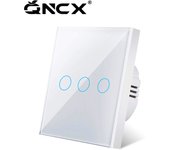 EU Touch Switch Tempered Crystal Glass Panel Power 1/2/3 Gang Wall Light Sensor Switches 1/2/3Gang AC100-240V Lamp On Off