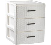 Plastic Forte - Cajonera de Plástico Volga Rattan Antracita / Wengué / Blanco Decoración Hogar Oficina