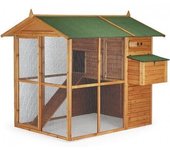 Copele Caseta de Madera para Gallinas Bruselas - Gran Capacidad y Resistente a la Intemperie