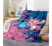 6Sizes Disney Stitch Love Printed Blanket Children Adult Blanket Soft and Warm Bedding for Bed Sofa Outdoor Travel Cover Blanket
