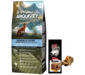 Pienso para Perros Original Senior & Light + Hueso de jamon - Adultos Mayores - Pollo y arroz - Comida para Perros - Alimento seco para Perros - Alimentación Canina - Pienso Saludable Arquivet