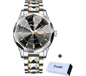 POSHI 983 Quartz Watch Fashion Man Wristwatch Business Week Date Display Casual Original Brand With Box Best Gift Top Clock