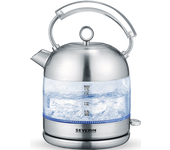 Hervidor de Agua Severin Cristal 1,7L Retro Vintage Inalámbrico 360 º Acero Inoxidable 2400W WK 3459
